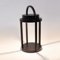 Uppladdningsbar svart bordslampa Gleamy med integrerad LED