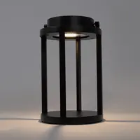 Uppladdningsbar svart bordslampa Gleamy med integrerad LED
