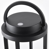 Uppladdningsbar svart bordslampa Gleamy med integrerad LED