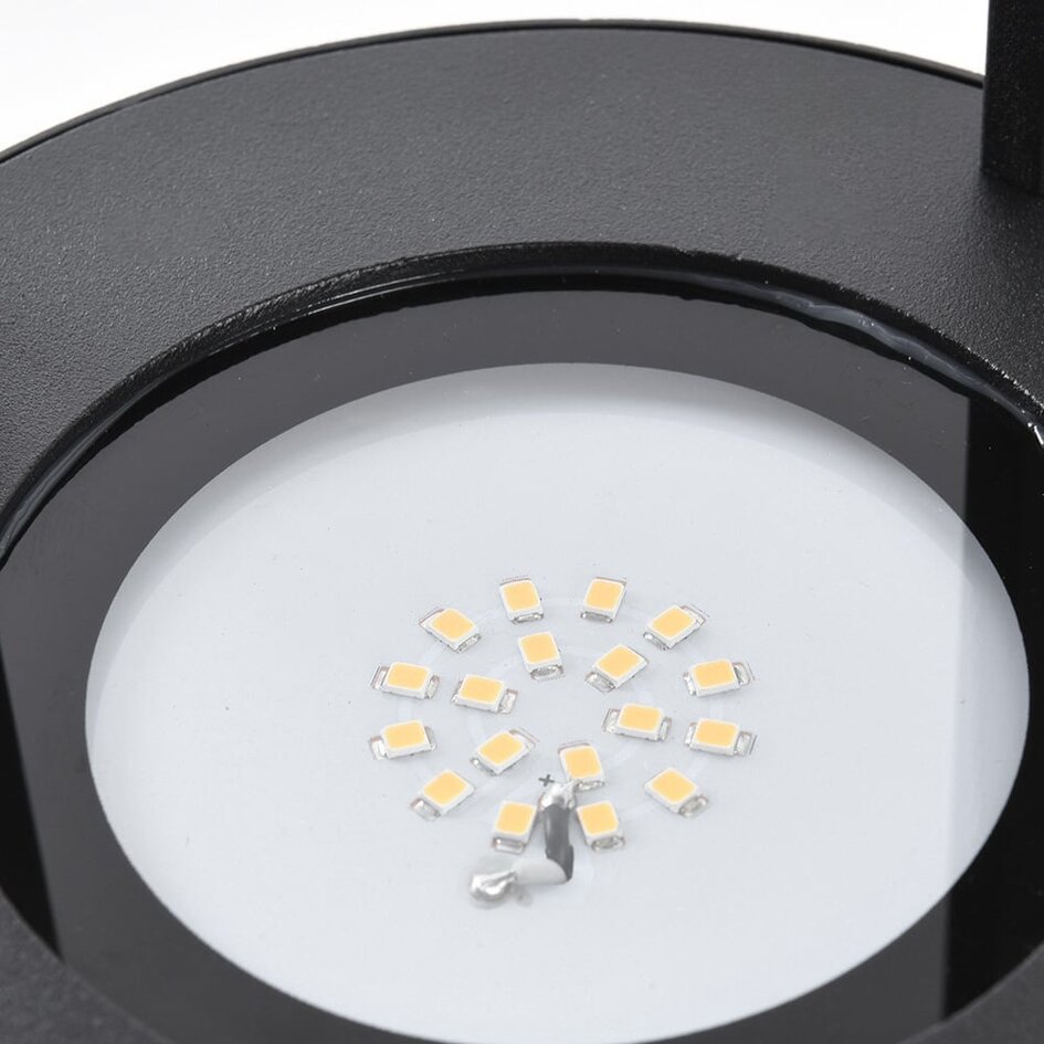 Uppladdningsbar svart bordslampa Gleamy med integrerad LED
