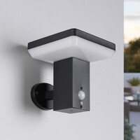 Modern solcellsvägglampa för utomhusbruk i svart med sensor - Aila