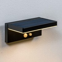 Modern solcellsvägglampa för utomhusbruk i svart med sensor - Hendrick