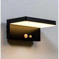 Modern solcellsvägglampa för utomhusbruk i svart med sensor - Hendrick