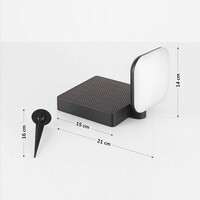 Solcellsdriven utomhuslampa Helena - svart med integrerad LED