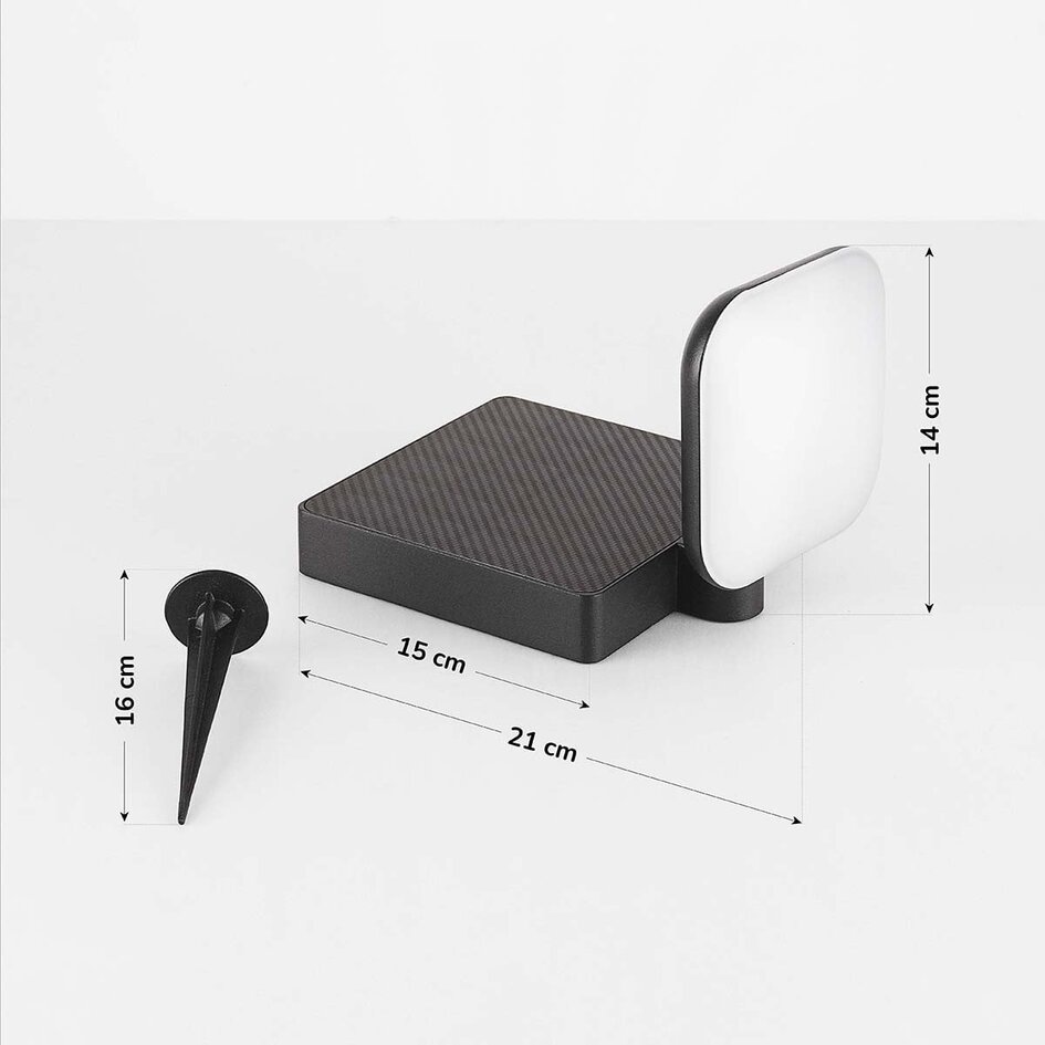 Solcellsdriven utomhuslampa Helena - svart med integrerad LED