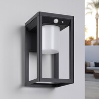 Solcellsvägglampa för utomhusbruk med sensor i svart - Lucian