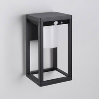 Solcellsvägglampa för utomhusbruk med sensor i svart - Lucian