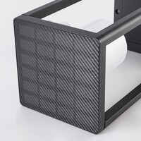 Solcellsdriven stående utomhuslampa Kiran med sensor - svart med integrerad LED