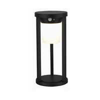 Solcellsdriven stående utomhuslampa Chiara med sensor - svart med integrerad LED
