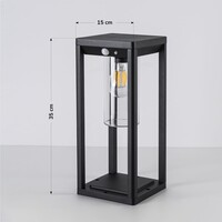 Solcellsdriven stående utomhuslampa Illumina med sensor - svart