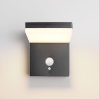 Modern solcellsvägglampa i svart med sensor - Halo