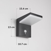 Modern solcellsvägglampa i svart med sensor - Halo