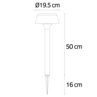 Modern solcellsdriven stående utomhuslampa i svart - Lunar