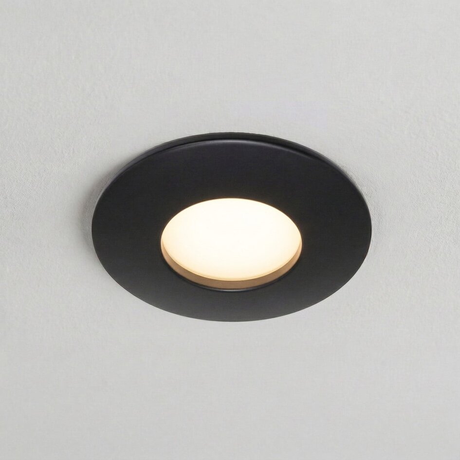 Modern infälld spotlight svart IP44 - Rex