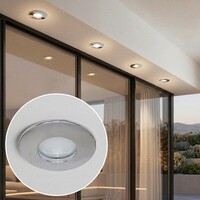 Modern infälld spotlight silver IP44 - Rex