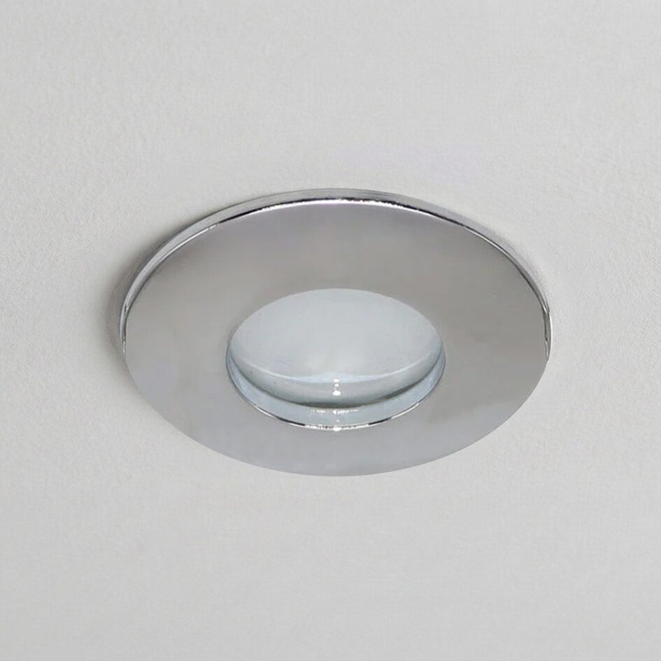 Modern infälld spotlight silver IP44 - Rex