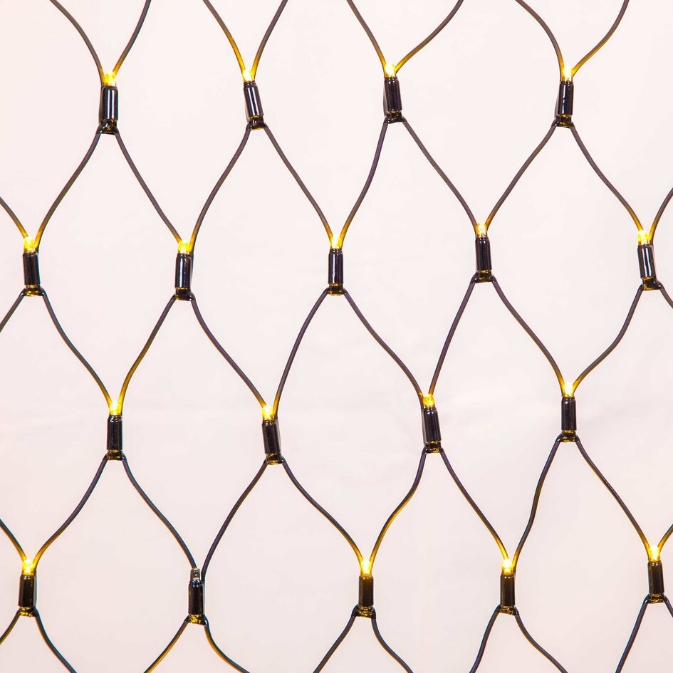 Kopplingsbar nätbelysning | från 2 m² | 200 LED | varmvit | gummi