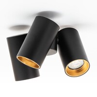 Design svart 3-ljus takspotlight - Gus