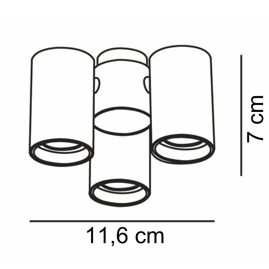 Design svart 3-ljus takspotlight - Gus