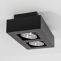 Lyxig 2-ljus svart takspotlight - Benny