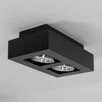 Lyxig 2-ljus svart takspotlight - Benny