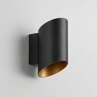 Modern vägglampa Lee i svart med guld