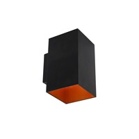 Modern vägglampa Gio i svart med guld