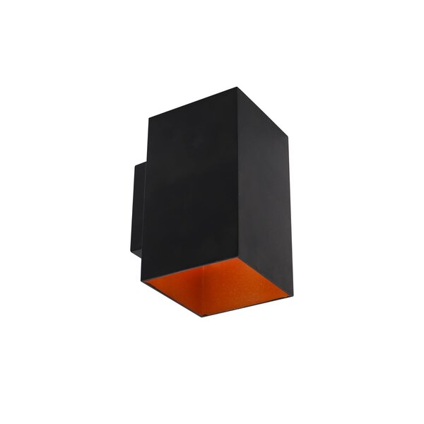 Modern vägglampa svart med guld - Gio