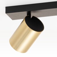 Taklampa Pia i svart med guldfärgade spotlights