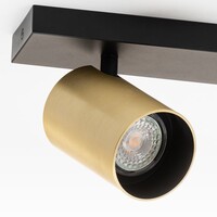 Taklampa Pia i svart med guldfärgade spotlights
