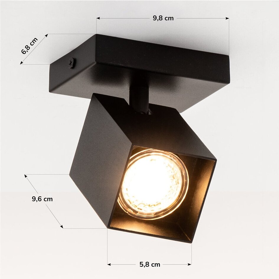 Industriell takspotlight Ari - mattsvart riktbar