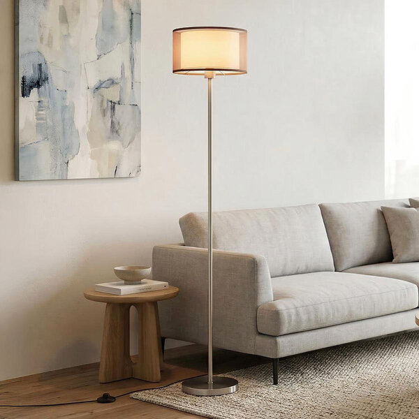 Golvlampa Catalina satiniserad nickel