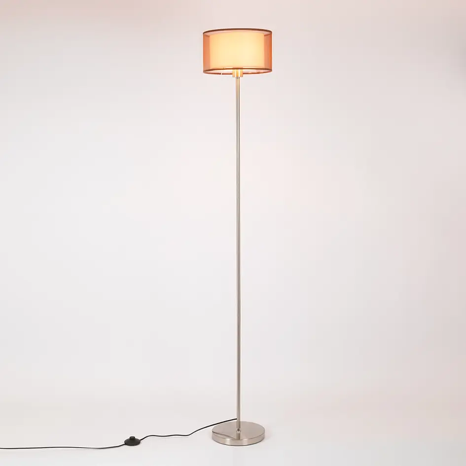 Golvlampa Catalina satiniserad nickel
