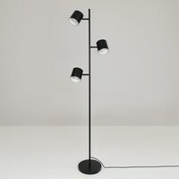 Golvlampa Diego med tre lampor - svart industriell