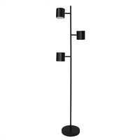 Golvlampa Diego med tre lampor - svart industriell