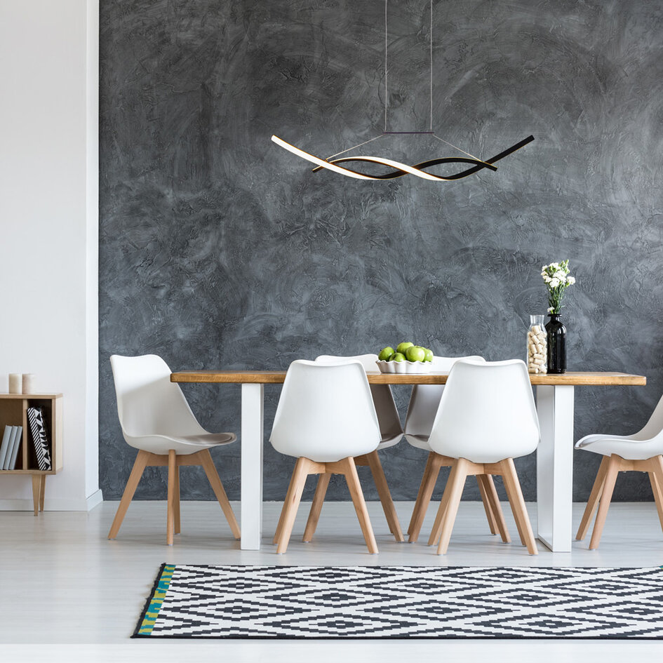 Designad pendellampa Sierra med integrerade lysdioder