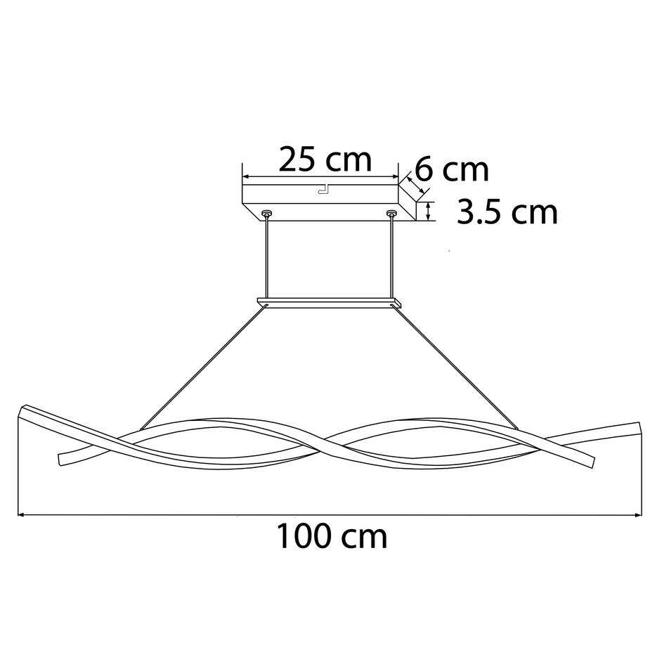 Designad pendellampa Sierra med integrerade lysdioder