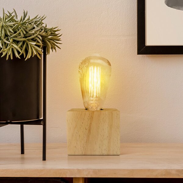 Bordslampa Aspen - öppen design med träfot