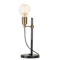 Industriell bordslampa Juniper i svart med guld