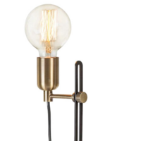 Industriell bordslampa Juniper i svart med guld