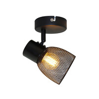Industriell takspotlight Meshie - mattsvart E14