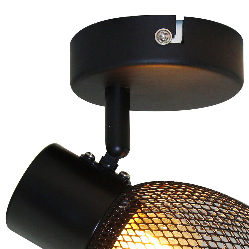 Industriell takspotlight Meshie - mattsvart E14
