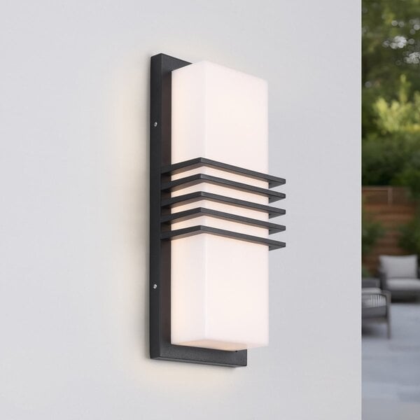 Utomhusvägglampa Jean - svart med integrerad LED