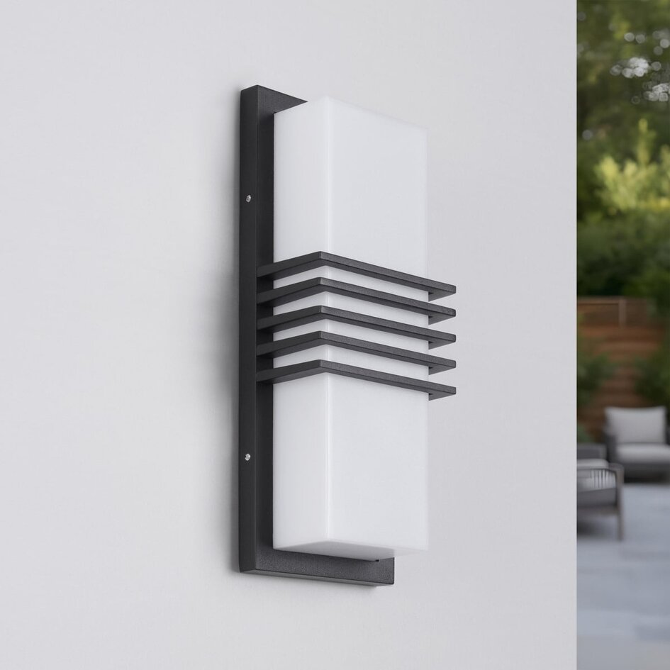 Utomhusvägglampa Jean - svart med integrerad LED