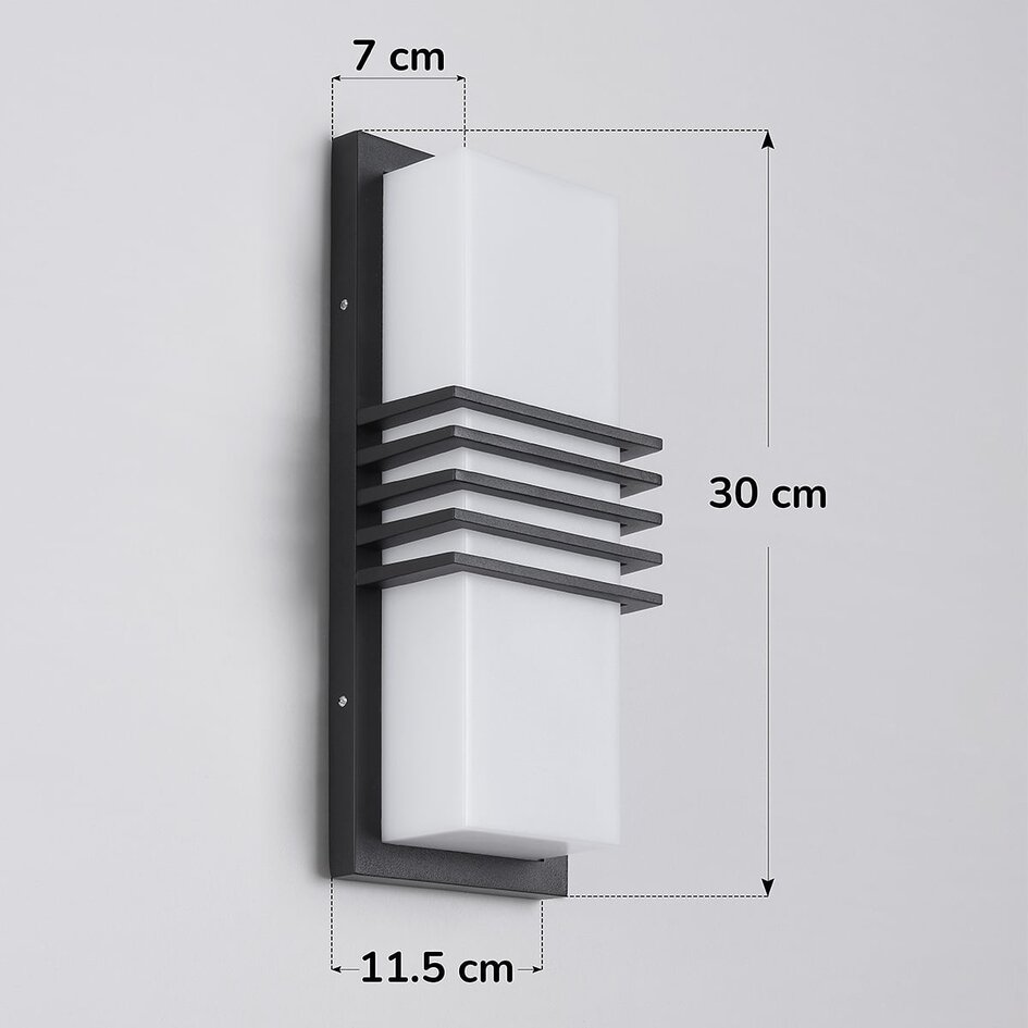 Utomhusvägglampa Jean - svart med integrerad LED