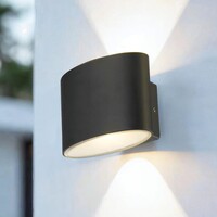 Utomhusvägglampa Faye - svart med integrerad LED