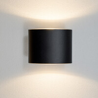 Utomhusvägglampa Faye - svart med integrerad LED