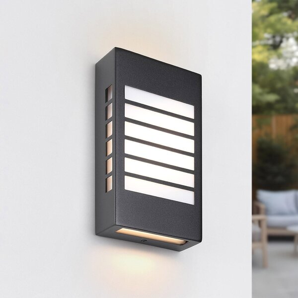 Utomhusvägglampa Pearlie - svart med integrerad LED