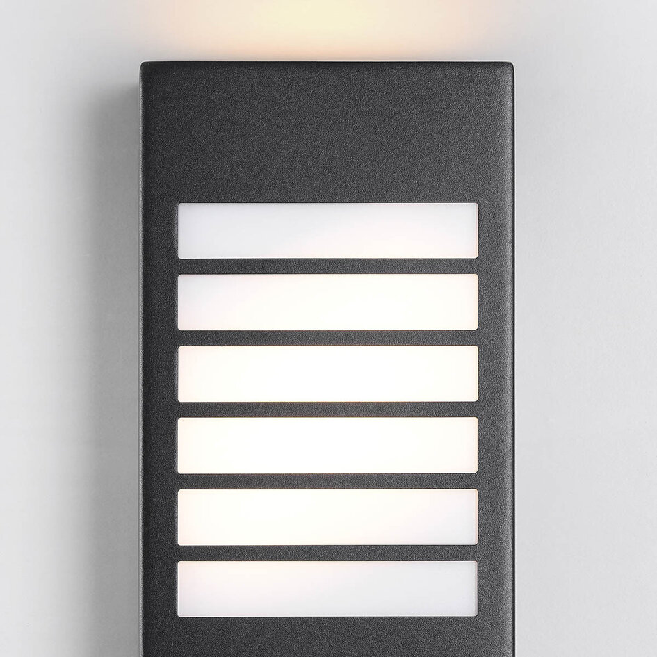 Utomhusvägglampa Pearlie - svart med integrerad LED