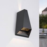 Designad utomhusvägglampa Quinn - svart med integrerad LED